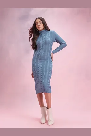 DressBerry Turtleneck Cable-Knit Jumper Dress