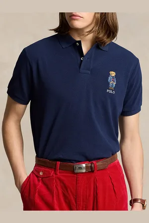 Ralph Lauren Men Solid Pure Cotton Polo T-Shirt