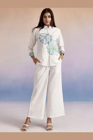 Jaipur Floral Embroidered Shirt With Trousers