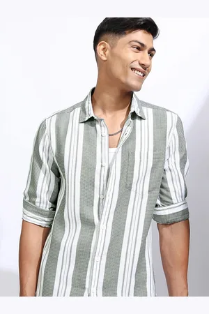 LocoMotive Premium Men Dobby Tetured Checked Casual Regular Fit Shirt