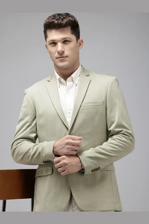 Park Avenue Notched Lapel Single Breasted Active Fit Formal Blazer