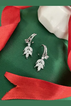 Digital Dress Room Stone Studded Drop Earrings