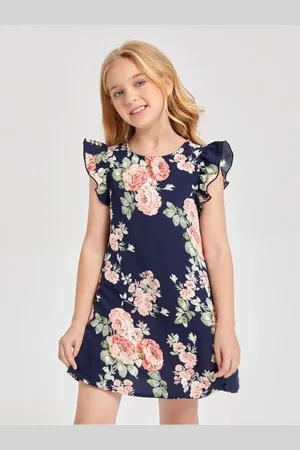 Miss & Chief Girls Floral Printed A-Line Mini Dress