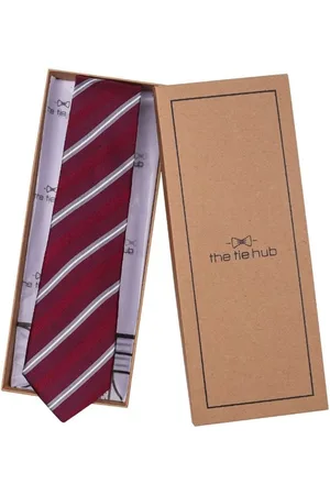 The Tie Hub Men Striped Skinny Tie