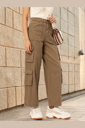 DressBerry Women Casual Comfort High-Rise Baggy Fit Cargo Style Jeans