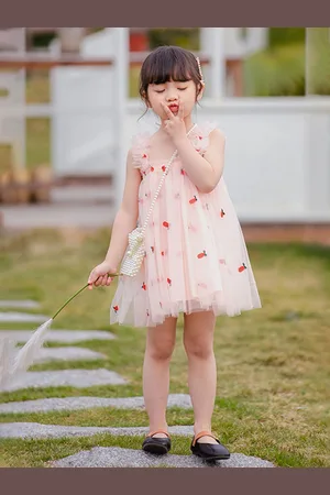 LULU & SKY Girls Floral Printed Ruffles Maxi Dress