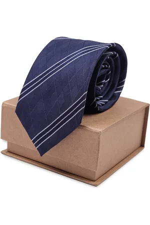 The Tie Hub Men Striped Skinny Tie