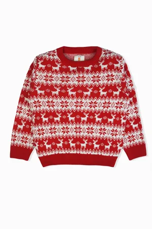 BodyCare Boys Fair Isle Self Design Woollen Pullover