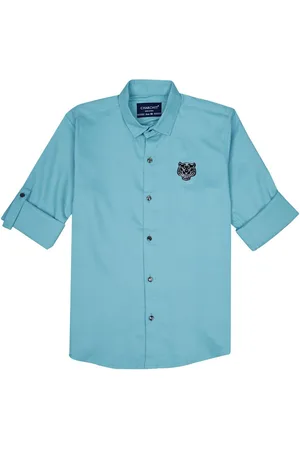 CHARCHIT Boys Comfort Cutaway Collar Solid Cotton Casual Shirt