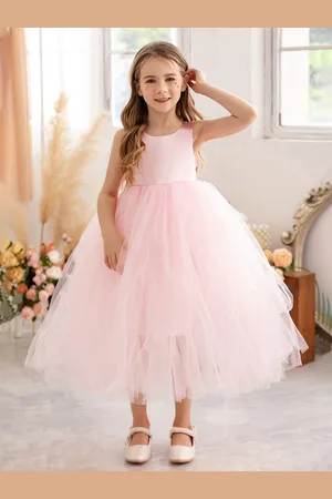 LULU & SKY Girls Layered Fit and Flare Maxi Dress