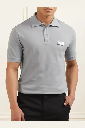 VERSACE Men Polo Collar Applique T-shirt