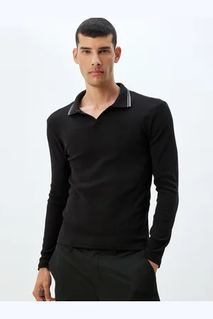 Koton Men Solid Polo Collar Cotton T-shirt