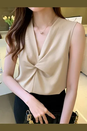 HERE&NOW Women V-Neck Sleeveless Top