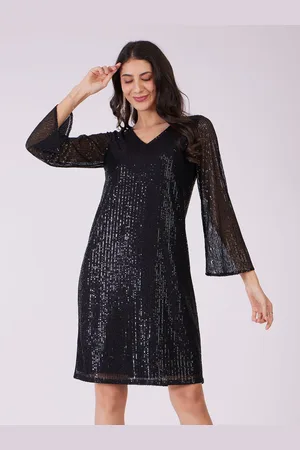 FableStreet Women Net Sequin Sheath Dress