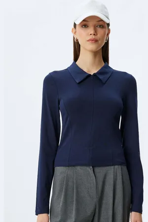 Koton Women Polo Collar Pockets Slim Fit T-shirt