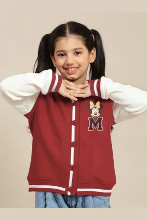 Kidsville Girls Mickey & Friends Colourblocked Cardigan Sweater