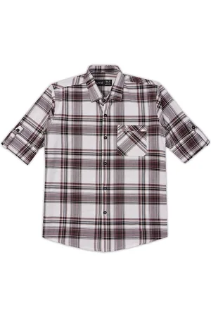 CAVIO Boys Comfort Spread Collar Solid Cotton Casual Shirt