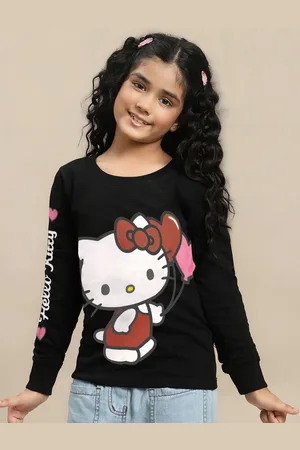 Kidsville Girls Hello Kitty Printed Round Neck Sweatshirt