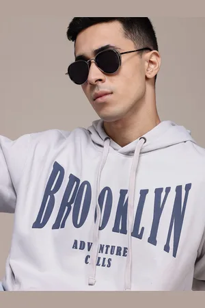Roadster The Lifestyle Co. Relaxed-Fit Typography Print Hooded Sweatshirt