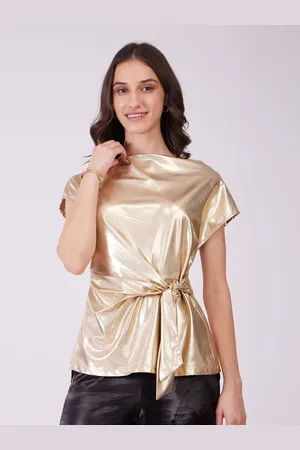 FableStreet Women Self Design Fitted Top