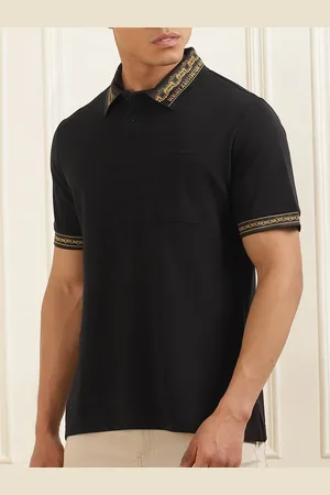 VERSACE Men Printed Polo Collar Pockets T-shirt