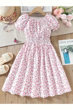 Miss & Chief Girls Floral Printed Fit & Flare Dress