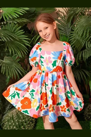 Miss & Chief Girls Floral Print Fit & Flare Dress