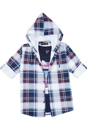 CAVIO Boys Comfort Opaque Checked Casual Shirt
