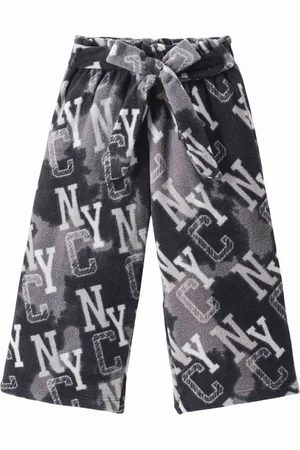 CrayonFlakes Girls Printed Flared Wide Leg Trousers