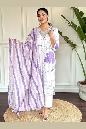 Lilots Women Floral Embroidered Regular Sequinned Kurta with Trousers & With Dupatta