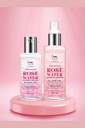 TNW the natural wash Set of 2 Rose Water Skin Face Toner & Make Up Remover - 100ml & 200ml