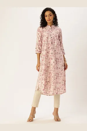 Amukti Floral Printed A-Line Kurta