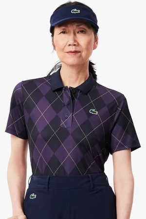 Lacoste Women Geometric Printed Polo Collar T-Shirt