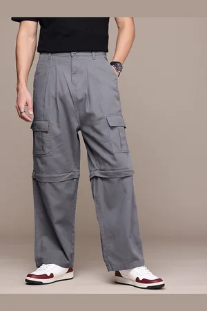 Roadster The Life Co. Men Baggy Fit Pleated Convertible Cargos Trousers