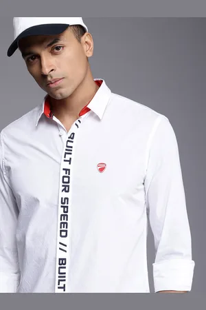 DUCATI Typography Detailed Pure Cotton Casual Shirt