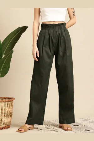 Mast & Harbour Women High-Rise Pleated Trousers