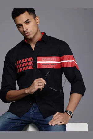 DUCATI Brand Logo Printed Pure Cotton Casual Shirt