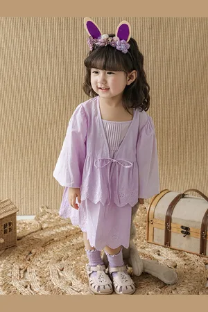 LULU & SKY Girls Shoulder Straps Neck Sleeveless A-Line Dress With Top