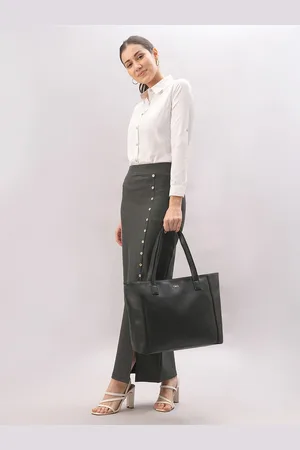 Globus Women Textured Double Handle Workwear Tote Bag With Upto 16 Inch Laptop Size