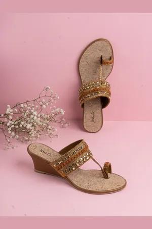 Inc 5 Women Embellished Wedge Heel Sandals