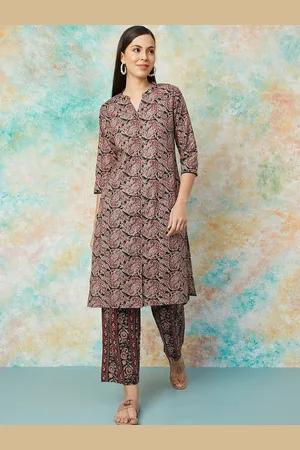 Lifestyle Paisley Printed Pure Cotton Straight Kurta with Trouser