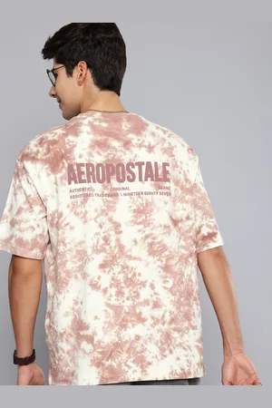 Aeropostale Tie and Dye Dyed Drop-Shoulder Sleeves Pure Cotton Relaxed Fit T-shirt