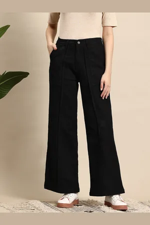 Mast & Harbour Women Wide Leg High-Rise Stretchable Jeans