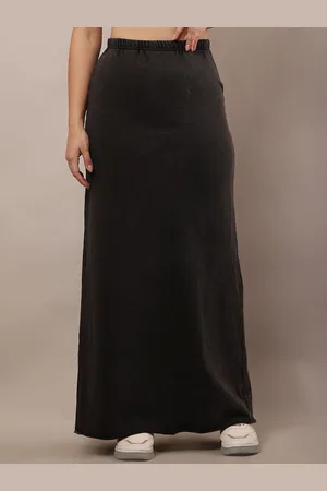 NoBarr Women A-Line Maxi Skirt With Straight Hemline