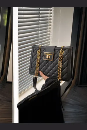 Stylecast Checked Structured Sling Bag with Quilted