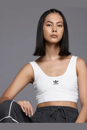 adidas Minimal Brand Logo Printed Cotton Bralette Crop Top