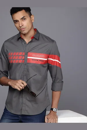DUCATI Brand Logo Printed Pure Cotton Casual Shirt