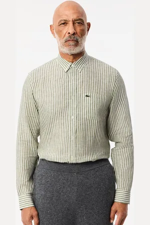Lacoste Men Opaque Striped Button-Down Collar Casual Shirt