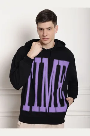 DOOR74 Men Printed Hooded Sweatshirt