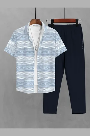 bullmer Printed Short Sleeves Shirt With Trousers Co-Ords